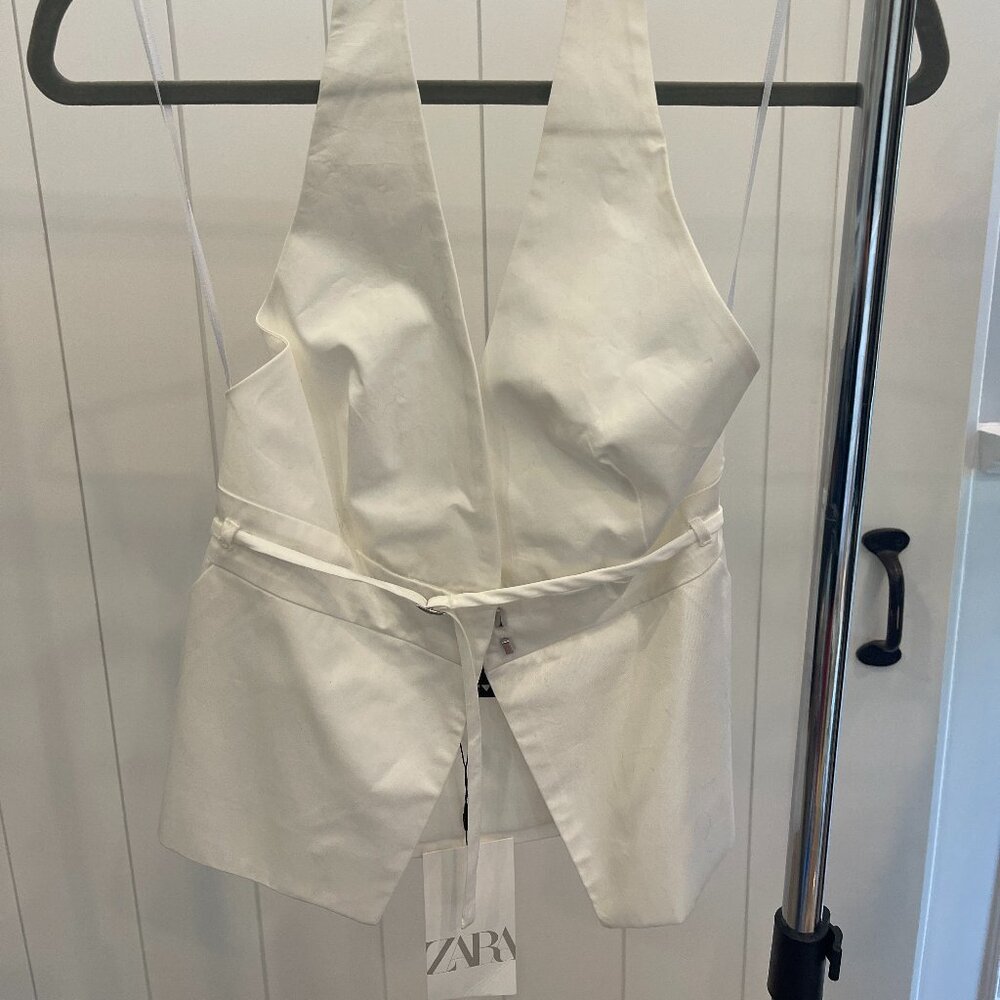 Zara White Halter Blouse